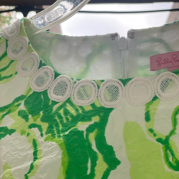 Lilly Pulitzer dress green and white worn once - Picture 2 of 7